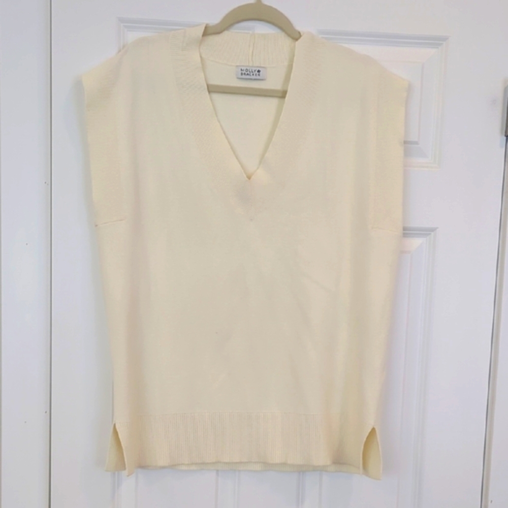 Molly Bracken Cream V-Neck Sweater Vest